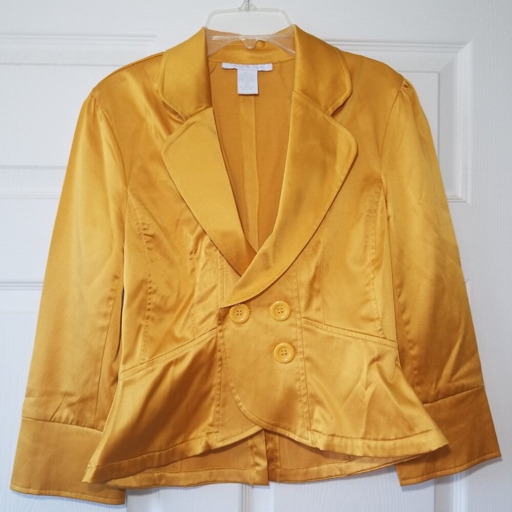 yellow blazer suit jacket coat size medium charlotte russe